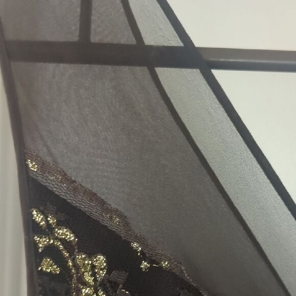 BCBG Paris Silk Slip Dress 6 Black Mesh Witchy Whimseygoth Midi Dress NWT - Picture 9 of 11